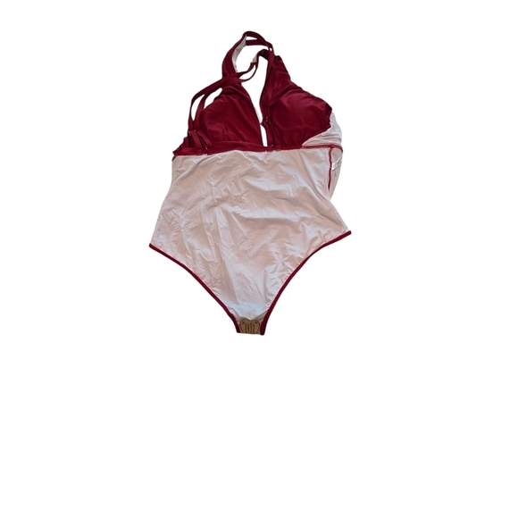 YOU DI AN One Piece Wine Red Swimsuit Ruched Women size 3XL - Picture 7 of 13